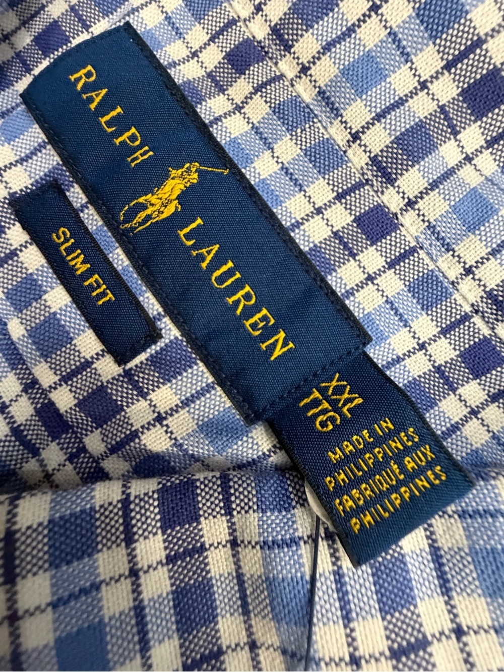 Ralph Lauren Short-Sleeve Blue Plaid Button-Down Shirt - Picture 3 of 10